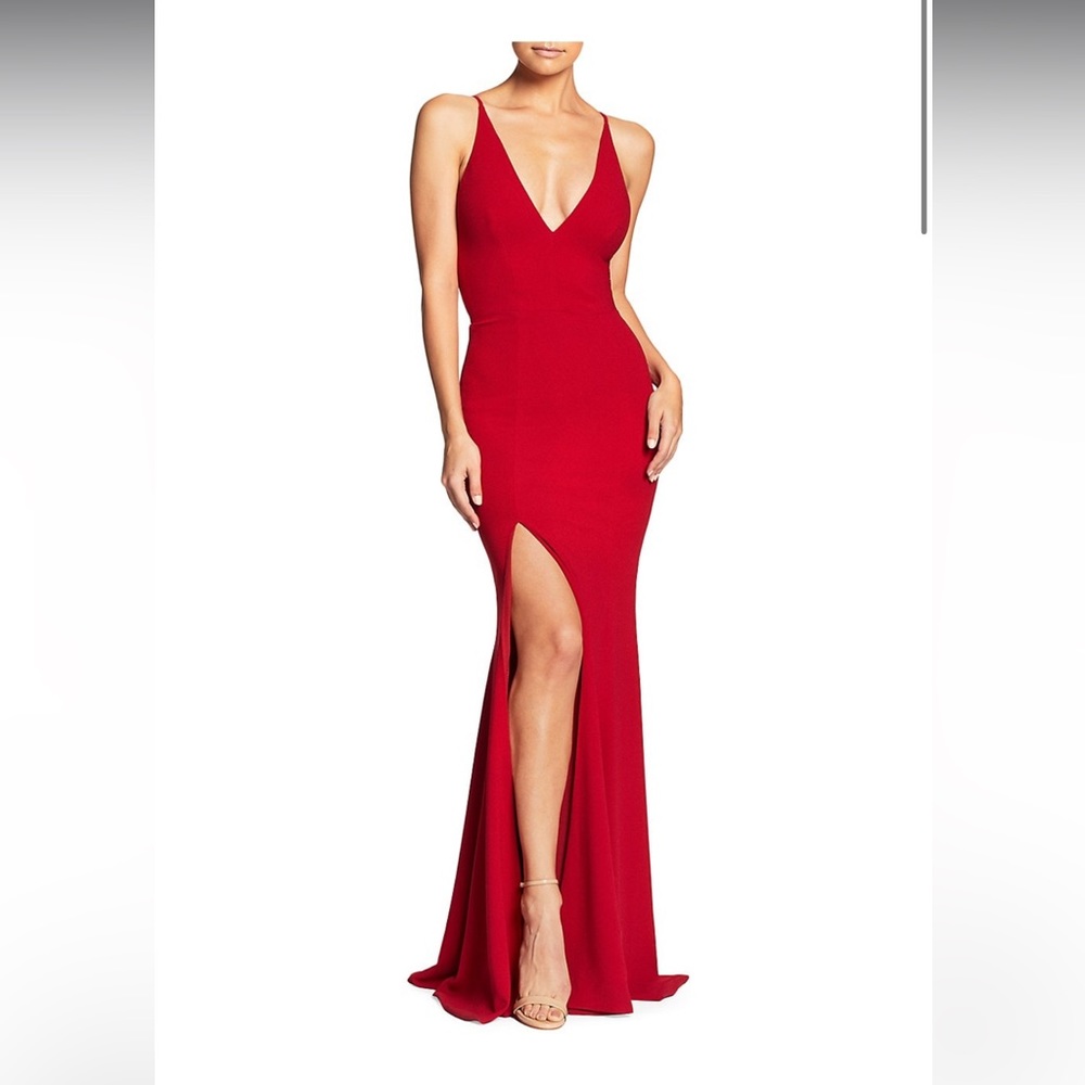 Dress the population iris dress red XS NWT